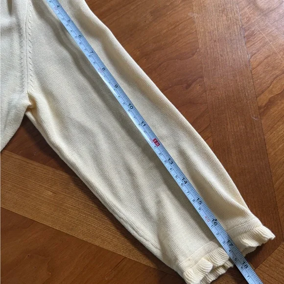 Vintage Silk cotton blend yellow ruffled cardigan - Picture 7 of 9